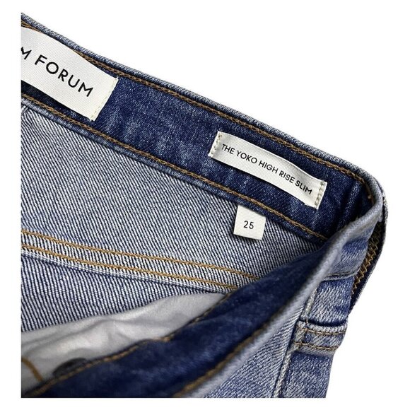 Denim Forum Aritzia YOKO HIGHRISE SLIM Luxury Designer Womens Skinny Jeans - Picture 4 of 5